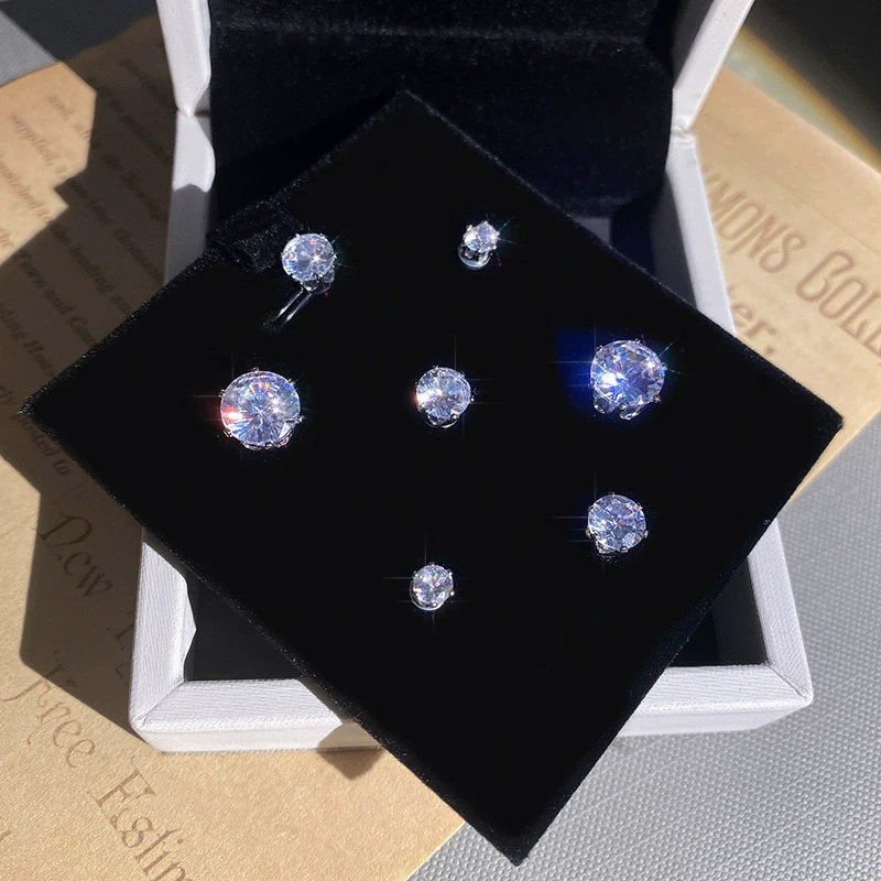 Wholesale Magnetic Zircon Geometric Earrings For Women With Electroplating Design - Image 4