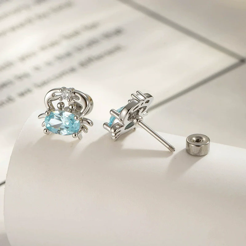 Wholesale Marine Series Cute Sweet Style Crab Shaped Metal Electroplated Cartilage Piercing Ear Bone Nail - Image 4