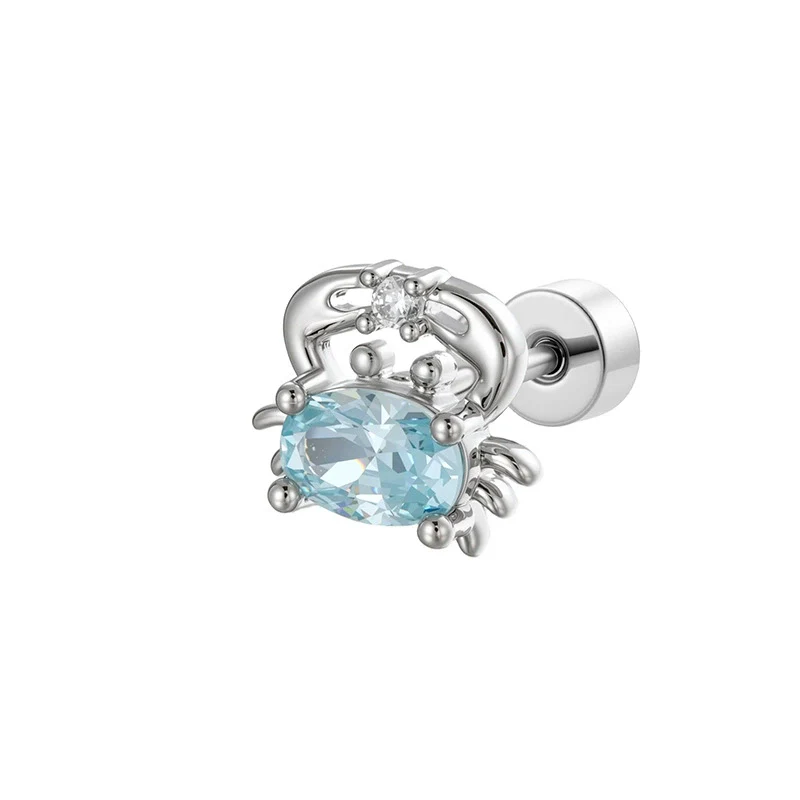 Wholesale Marine Series Cute Sweet Style Crab Shaped Metal Electroplated Cartilage Piercing Ear Bone Nail - Image 6