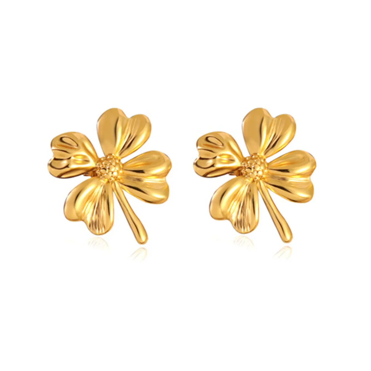 Wholesale Medieval Style Stamped Stainless Steel Flower Earrings For Women - Image 5