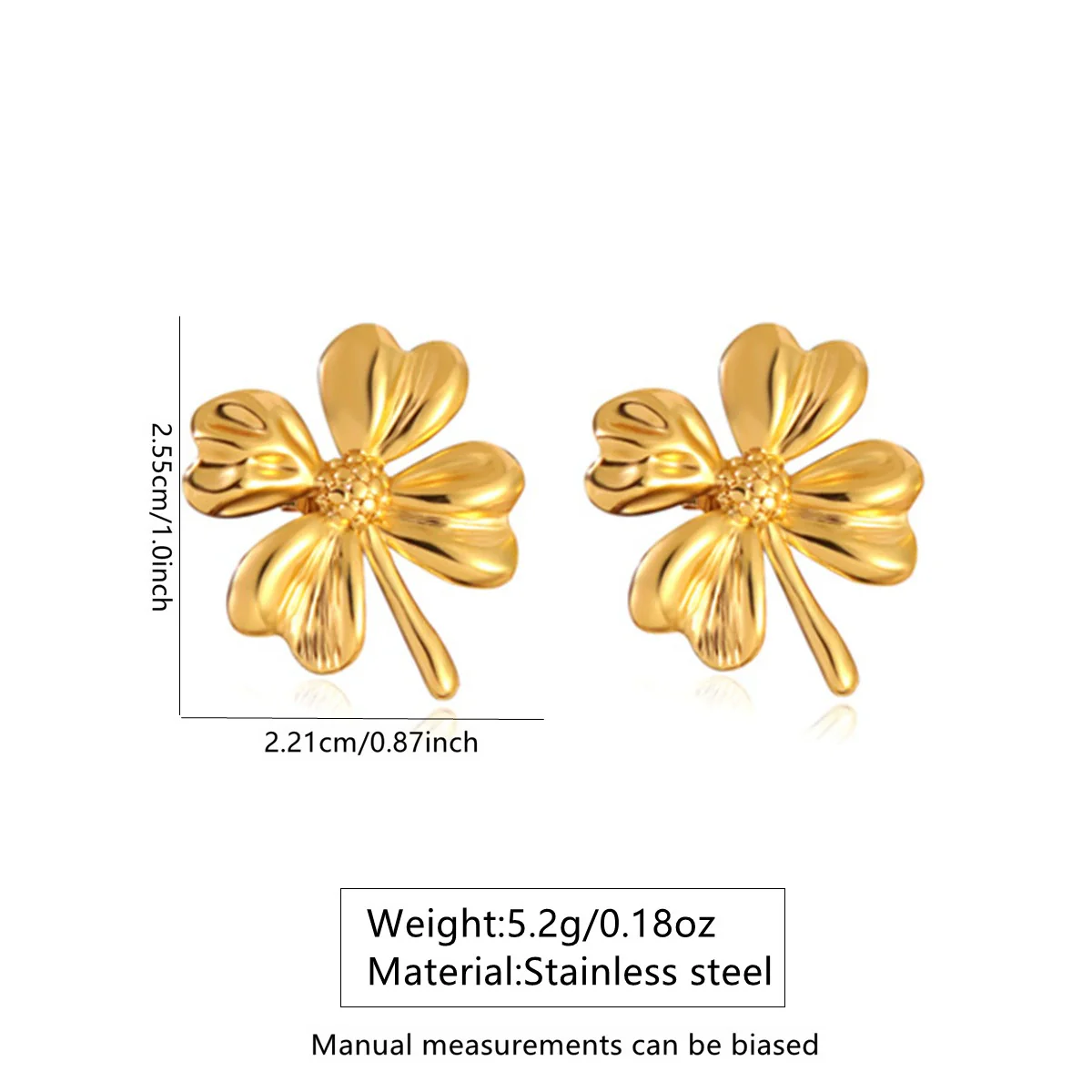 Wholesale Medieval Style Stamped Stainless Steel Flower Earrings For Women - Image 6