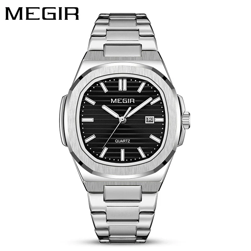 Wholesale Men's Alloy And Fine Steel Casual Square Dial Luminous Business Calendar Quartz Watch - Image 6