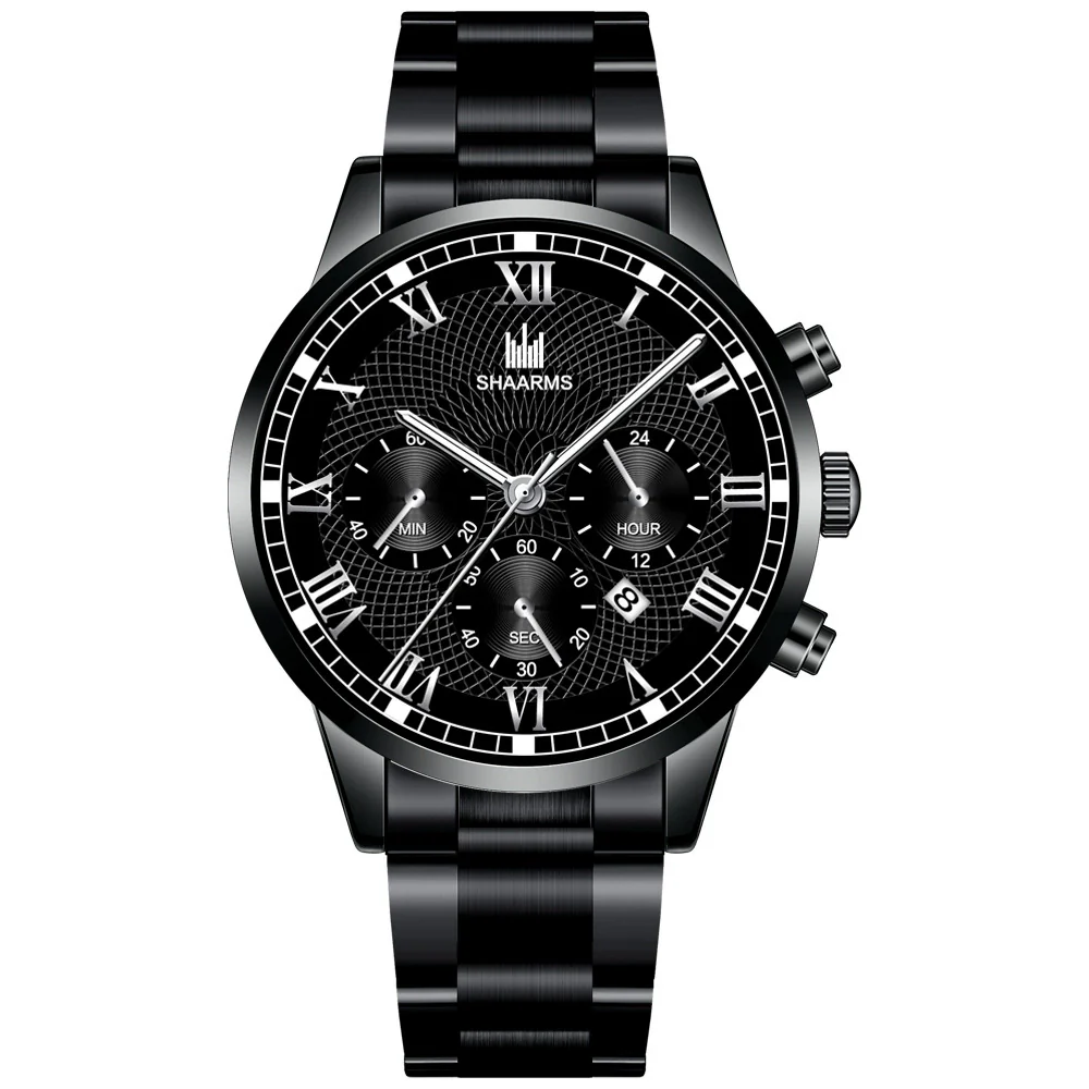 Wholesale Men's Alloy And Stainless Steel Business Style Round Dial Quartz Watch With Horseshoe Buckle - Image 6