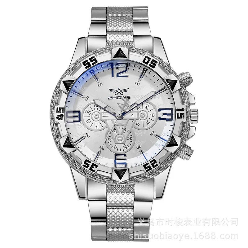 Wholesale Men's Alloy Case Iron Band Quartz Watches With Round Dial And Ordinary Glass Mirror Leisure Style - Image 4
