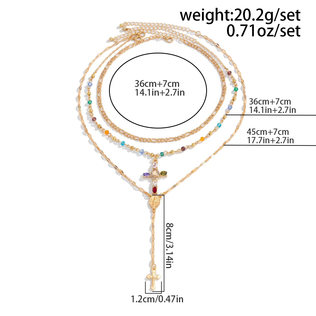 Wholesale Men's Alloy Geometric Handmade Diamondencrusted Cross Necklace - Image 6