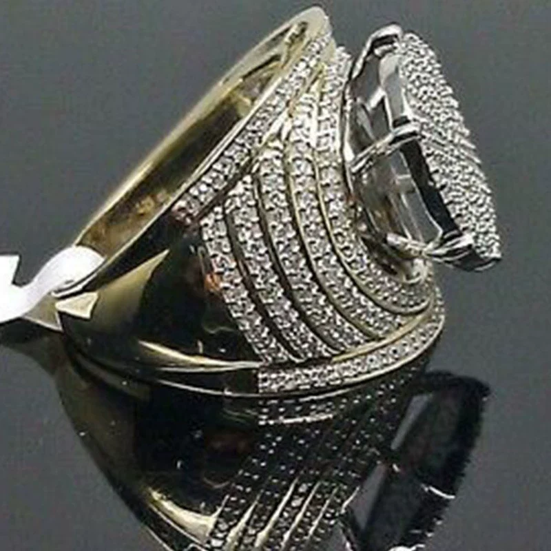 Wholesale Men's Alloy Gold Plated Geometric Ring - Image 4