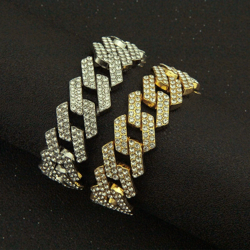 Wholesale Men's Alloy Jewelry Punk Geometric Diamond Bracelet - Image 3