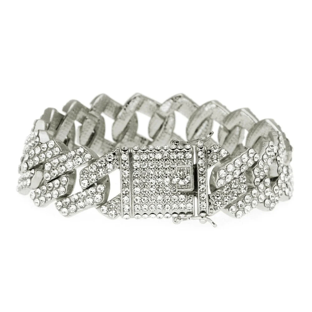 Wholesale Men's Alloy Jewelry Punk Geometric Diamond Bracelet - Image 5