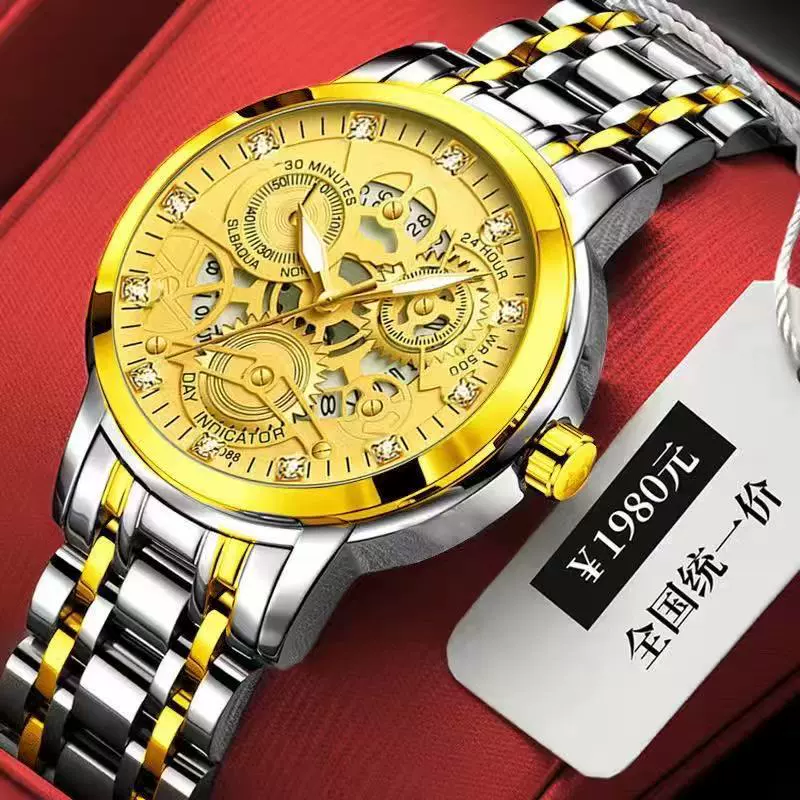 Wholesale Men's Alloy Watch With Hollow Design Luminous And Waterproof Round Dial - Image 13