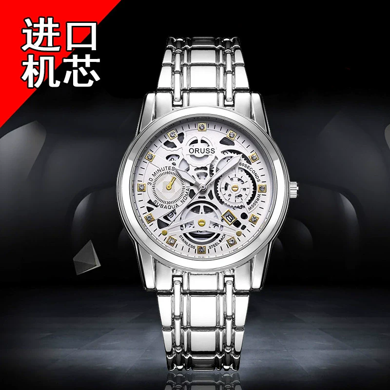 Wholesale Men's Alloy Watch With Hollow Design Luminous And Waterproof Round Dial - Image 5