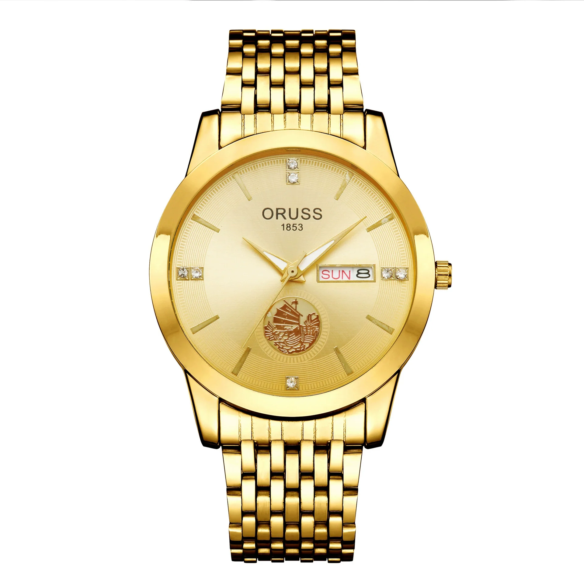 Wholesale Men's Alloy Waterproof Quartz Watch With Round Dial In Medieval Style