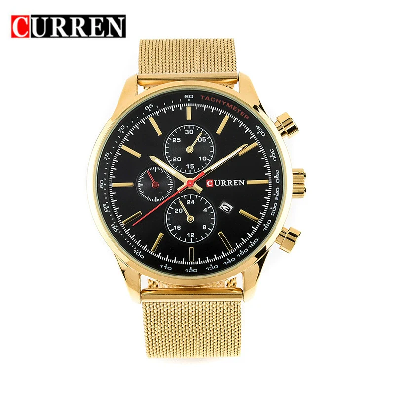 Wholesale Men's Business Stainless Steel Round Quartz Watch With Calendar And Mesh Strap - Image 2