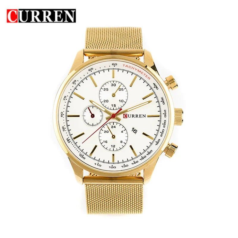 Wholesale Men's Business Stainless Steel Round Quartz Watch With Calendar And Mesh Strap - Image 6