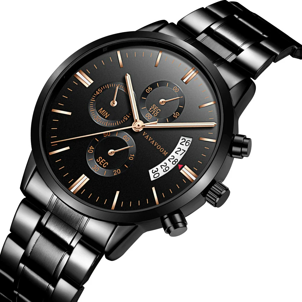 Wholesale Men's Business Stainless Steel Watch With Blue Face And Silver Chain And Round Dial - Image 10