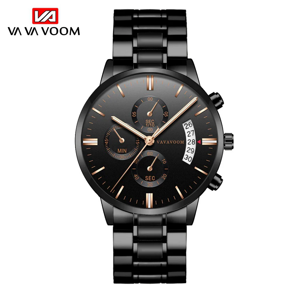 Wholesale Men's Business Stainless Steel Watch With Blue Face And Silver Chain And Round Dial - Image 2