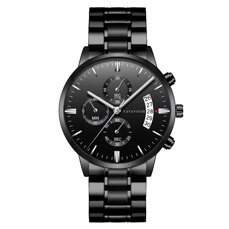 Wholesale Men's Business Stainless Steel Watch With Blue Face And Silver Chain And Round Dial - Image 5