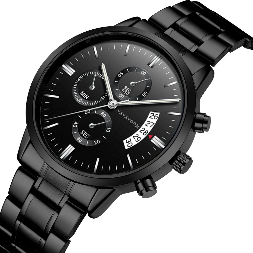 Wholesale Men's Business Stainless Steel Watch With Blue Face And Silver Chain And Round Dial - Image 9