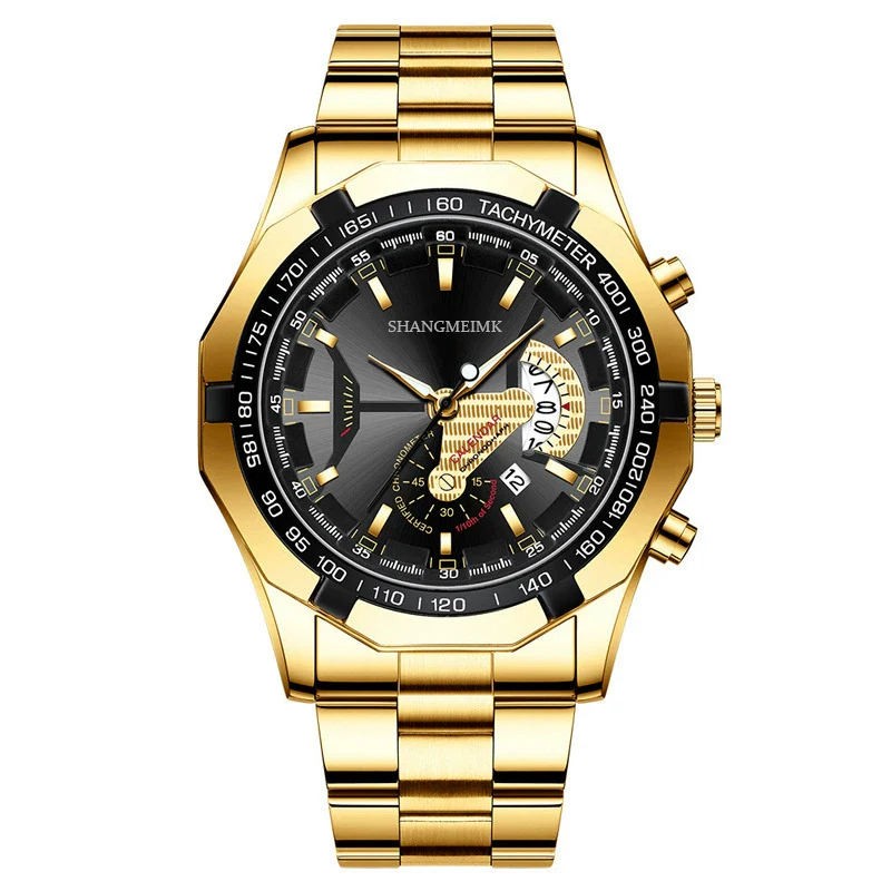 Wholesale Men's Business Style Alloy Case Stainless Steel Strap Round Dial Quartz Watch