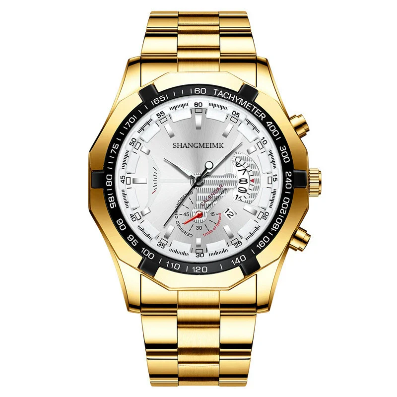 Wholesale Men's Business Style Alloy Case Stainless Steel Strap Round Dial Quartz Watch - Image 2