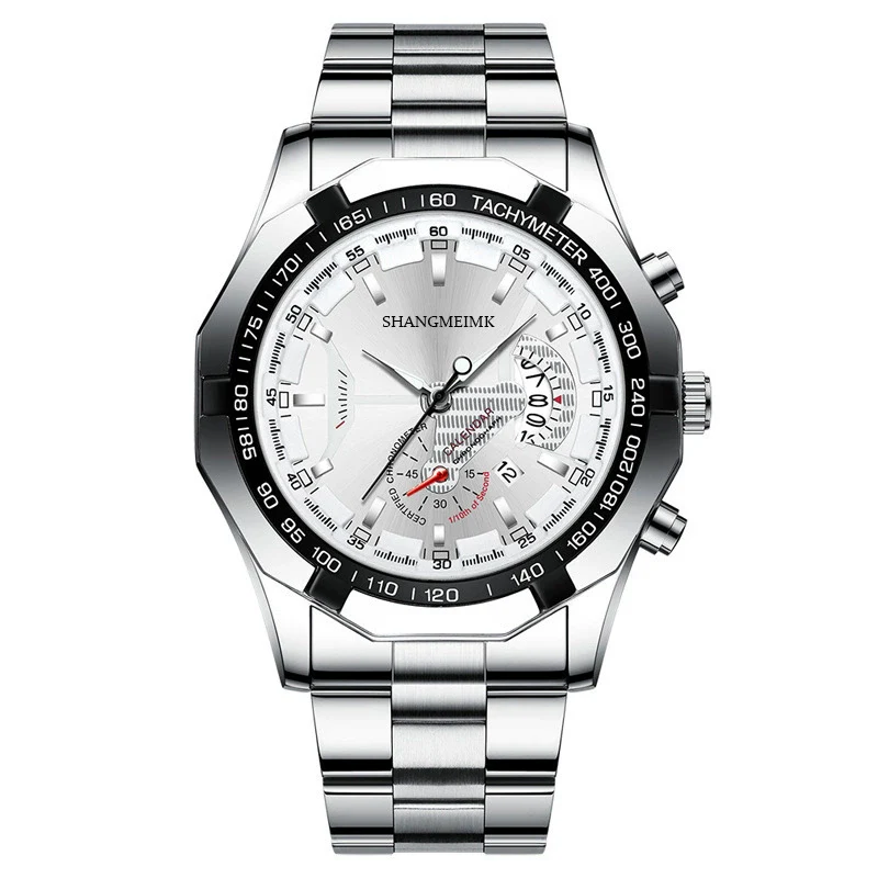 Wholesale Men's Business Style Alloy Case Stainless Steel Strap Round Dial Quartz Watch - Image 3