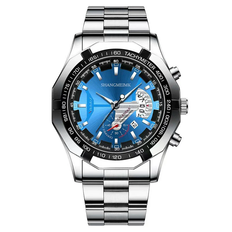 Wholesale Men's Business Style Alloy Case Stainless Steel Strap Round Dial Quartz Watch - Image 4