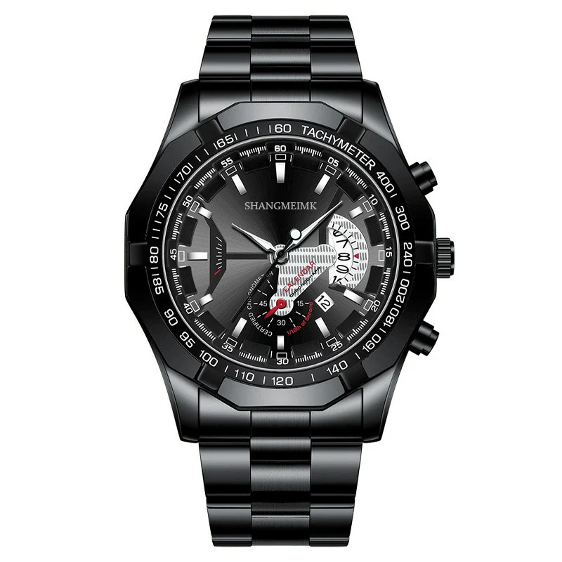 Wholesale Men's Business Style Alloy Case Stainless Steel Strap Round Dial Quartz Watch - Image 5