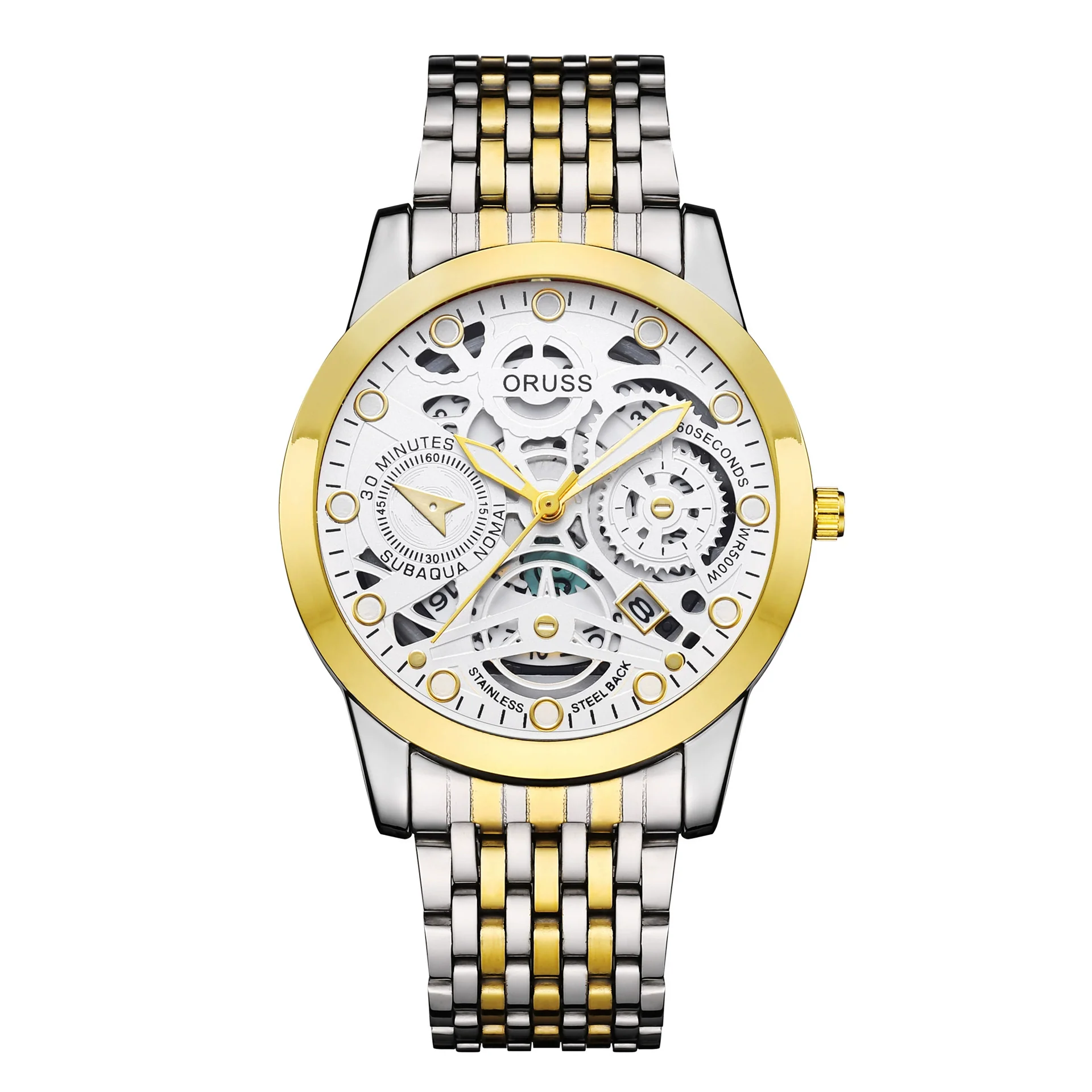 Wholesale Men's Business Style Hollow Design Quartz Watch With Alloy Case And Strap Mineral Reinforced Glass Mirror And Round Dial