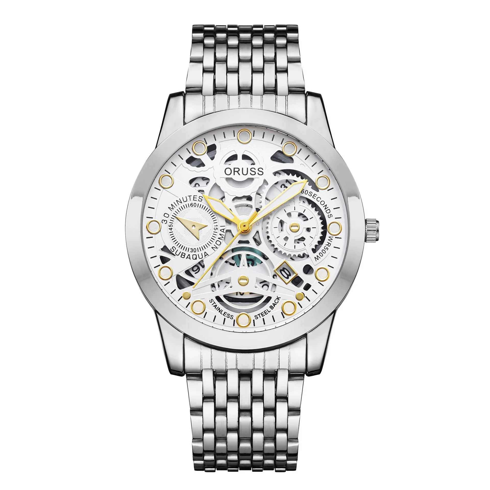 Wholesale Men's Business Style Hollow Design Quartz Watch With Alloy Case And Strap Mineral Reinforced Glass Mirror And Round Dial - Image 6