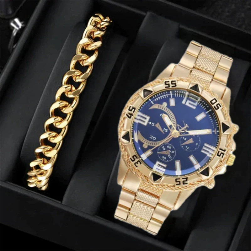 Wholesale Men's Business Style Round Dial Alloy Case And Band Quartz Watch - Image 2