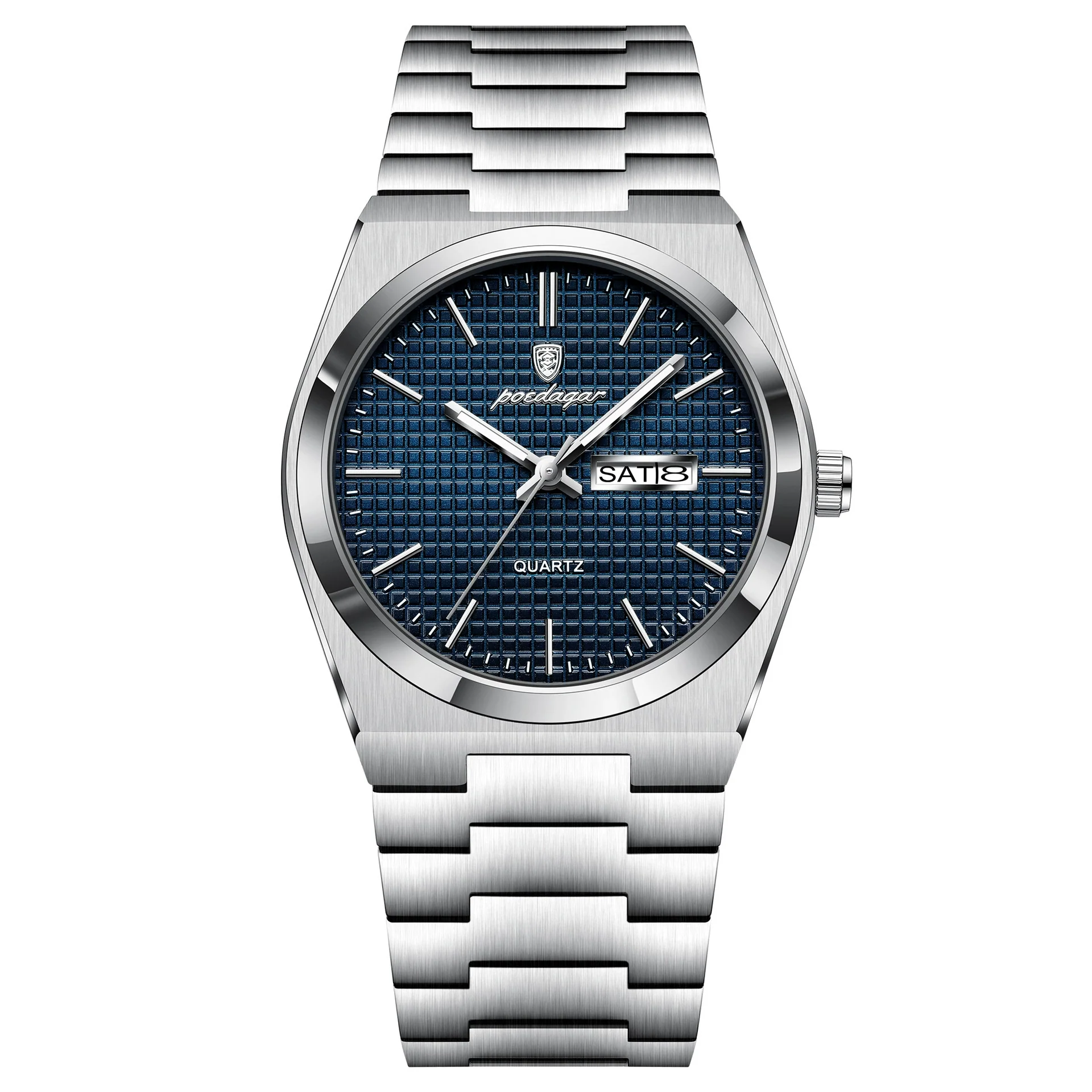 Wholesale Men's Business Style Waterproof Round Dial Quartz Watch With Alloy Case And Stainless Steel Strap