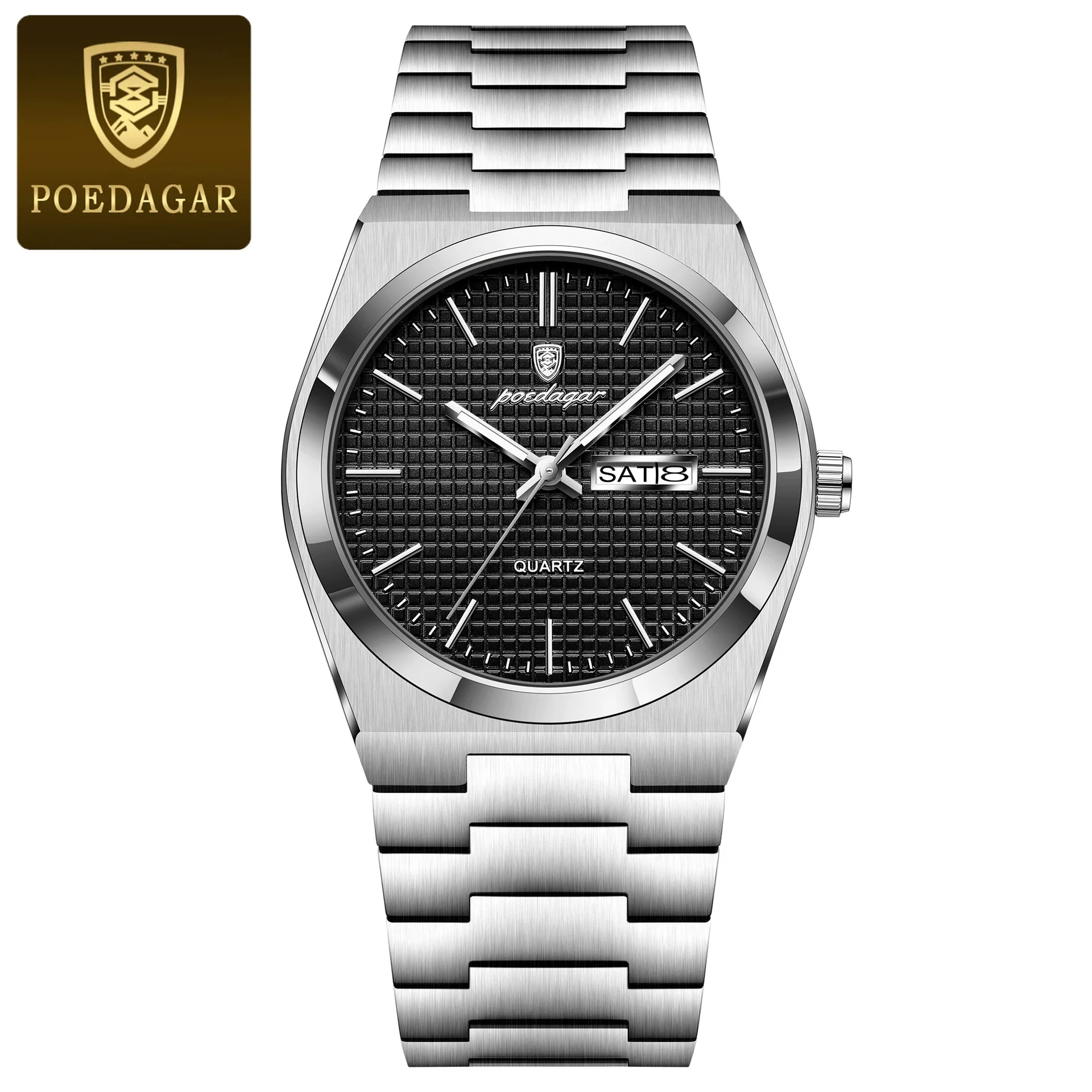 Wholesale Men's Business Style Waterproof Round Dial Quartz Watch With Alloy Case And Stainless Steel Strap - Image 2