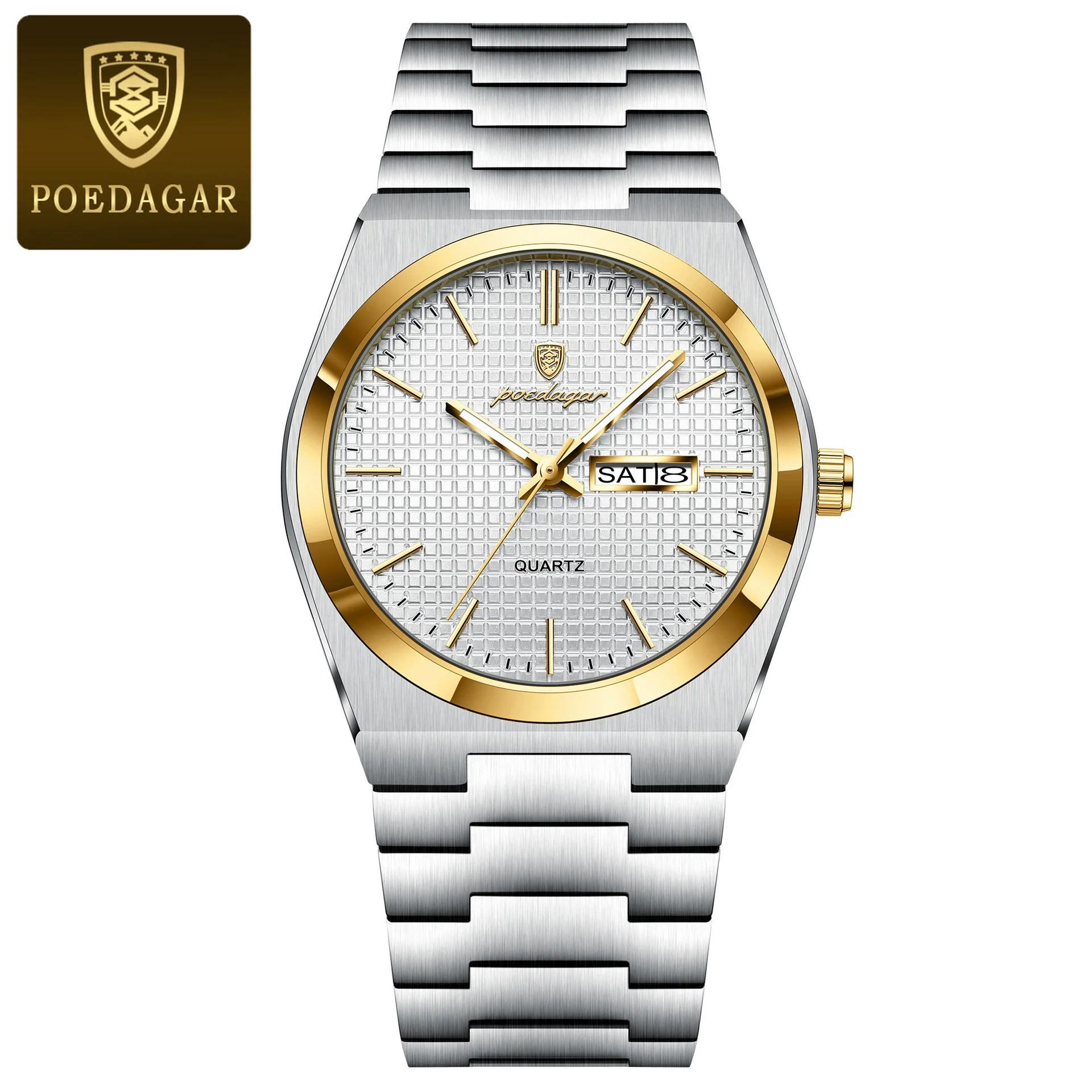 Wholesale Men's Business Style Waterproof Round Dial Quartz Watch With Alloy Case And Stainless Steel Strap - Image 7