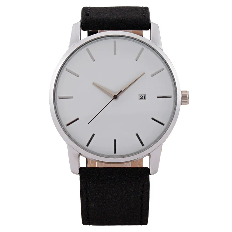 Wholesale Men's Casual Quartz Watch With Round Dial Alloy Case Imitation Leather Strap And Stainless Steel Buckle - Image 2