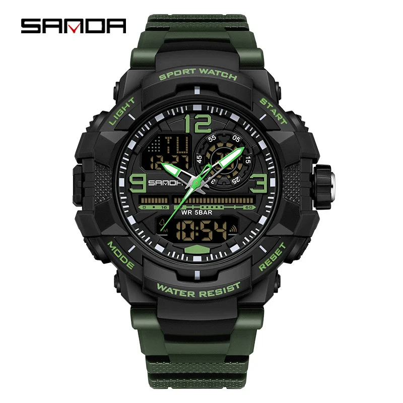 Wholesale Men's Casual Sports Fashion Digital Watch Abs Case Tpu Strap Acrylic Mirror Round Dial - Image 10