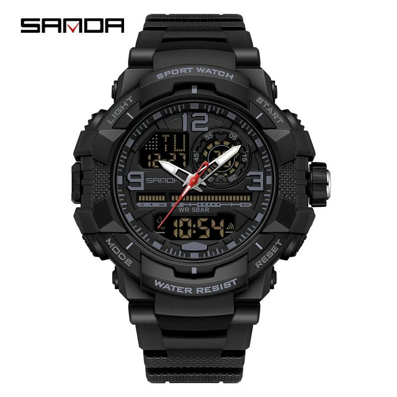 Wholesale Men's Casual Sports Fashion Digital Watch Abs Case Tpu Strap Acrylic Mirror Round Dial - Image 4