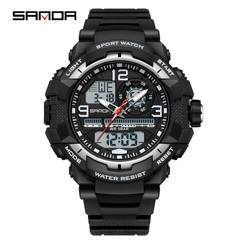 Wholesale Men's Casual Sports Fashion Digital Watch Abs Case Tpu Strap Acrylic Mirror Round Dial - Image 6