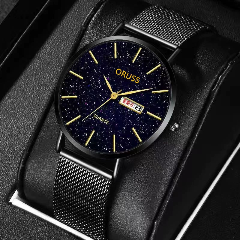 Wholesale Men's Fashion Watch Alloy Case And Strap Round Dial Mineral Strengthened Glass Mirror Quartz Movement Waterproof Calendar - Image 2