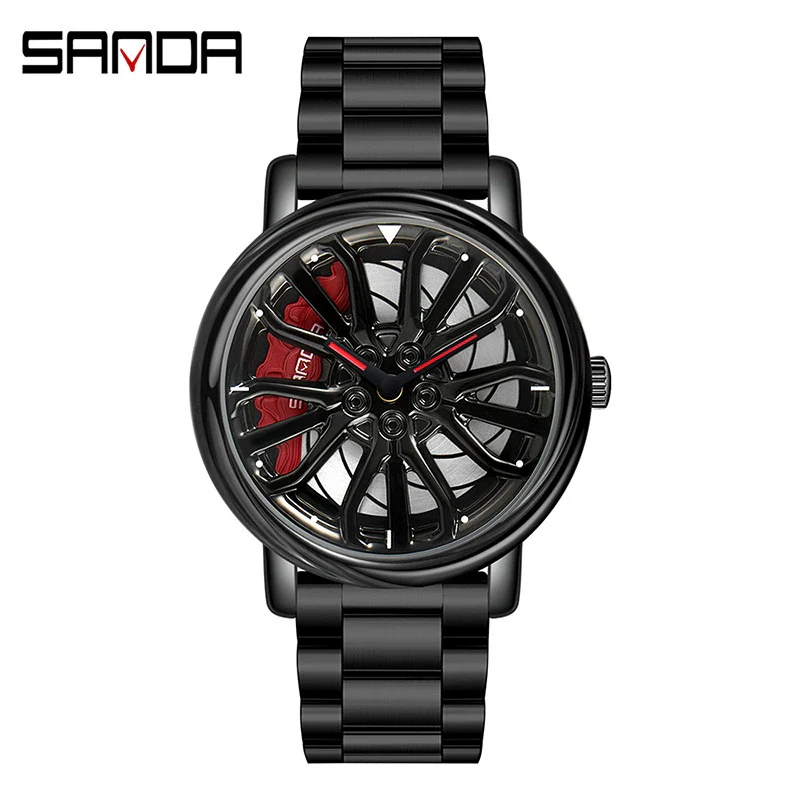 Wholesale Men's Fashionable Cut Out Quartz Watch Alloy Case Stainless Steel Band Round Dial - Image 3