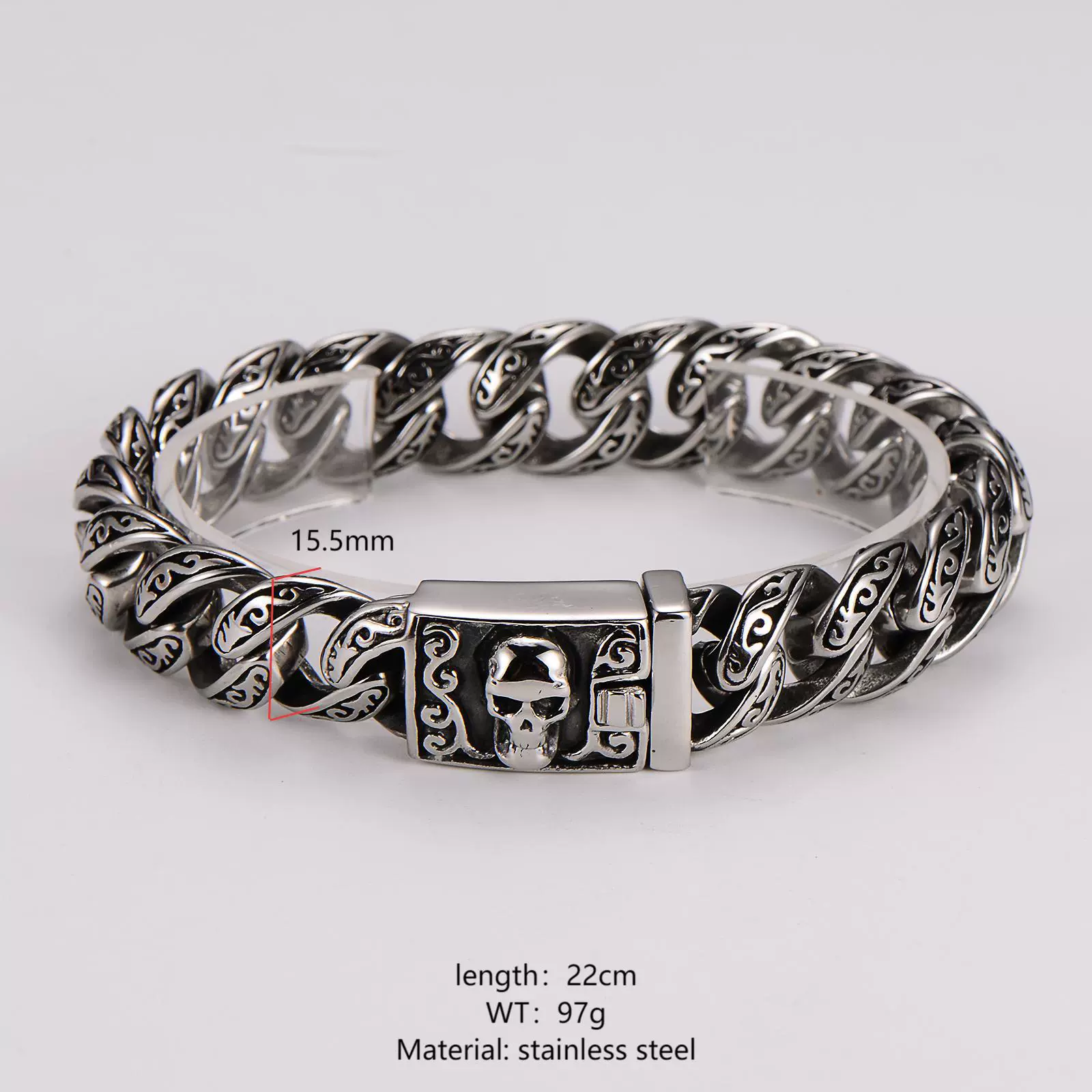 Wholesale Men's Handmade Distressed Geometric Stainless Steel Electroplated Wild Totem Bracelet Hand Jewelry - Image 2