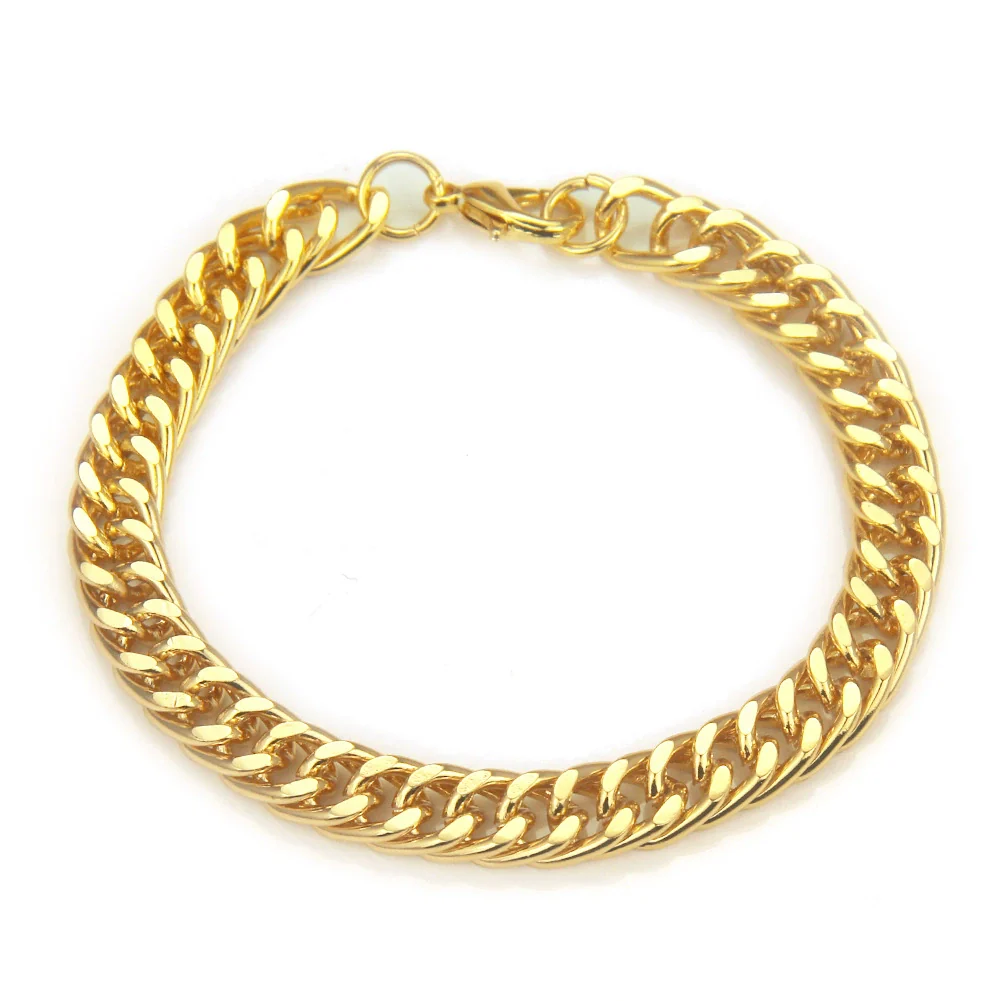 Wholesale Men's Hip Hop Fashion Iron Bracelet With Geometric Pattern And 18K Gold Plated - Image 5