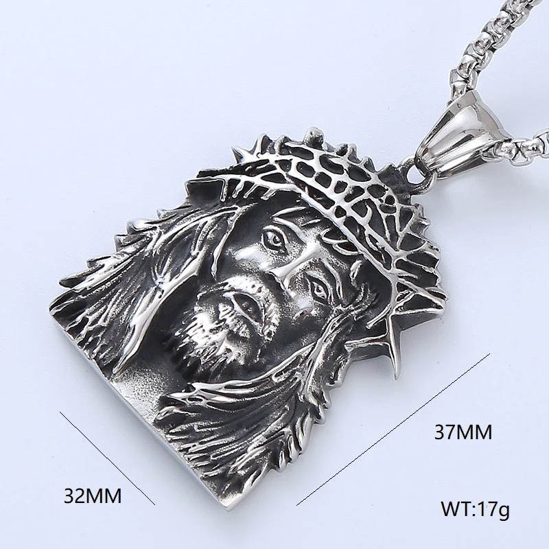 Wholesale Men's Hip Hop Stainless Steel Geometric Polished Necklace - Image 10