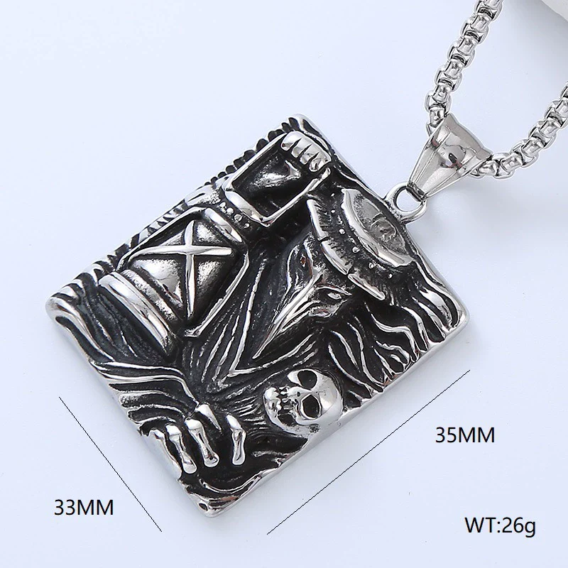 Wholesale Men's Hip Hop Stainless Steel Geometric Polished Necklace - Image 12