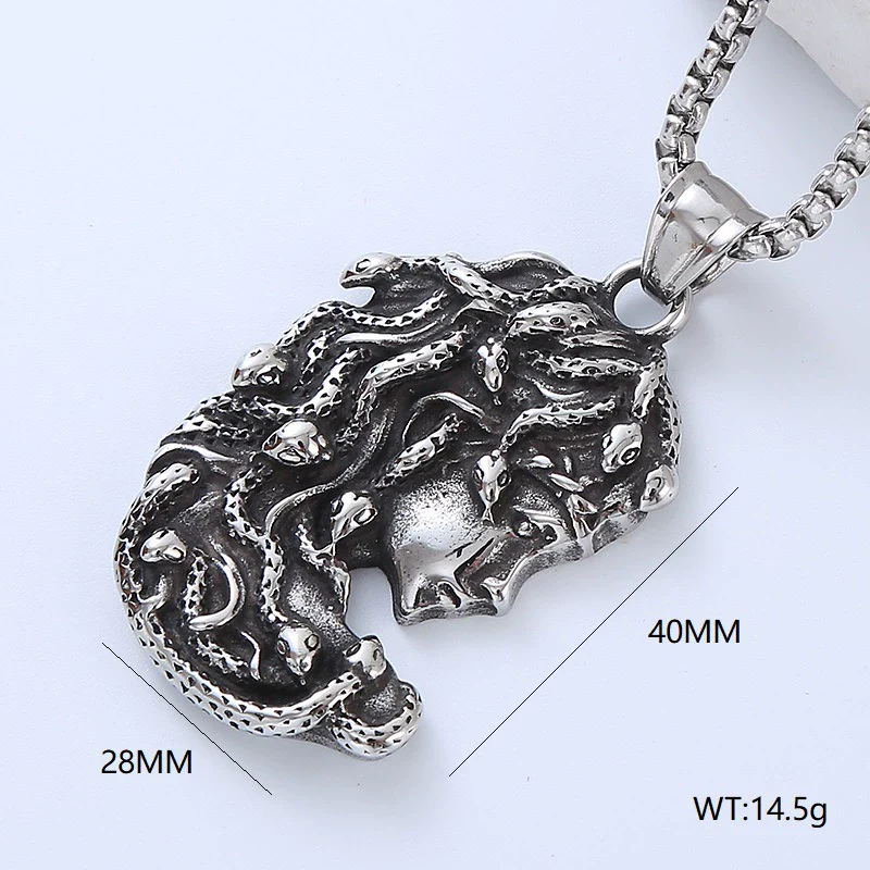 Wholesale Men's Hip Hop Stainless Steel Geometric Polished Necklace - Image 14