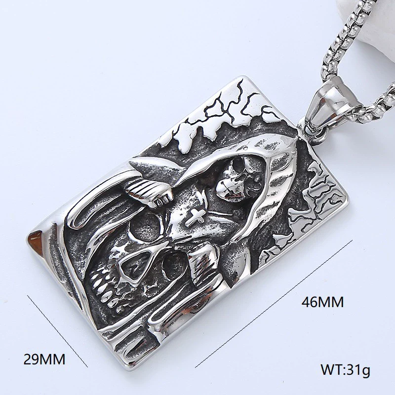Wholesale Men's Hip Hop Stainless Steel Geometric Polished Necklace - Image 20