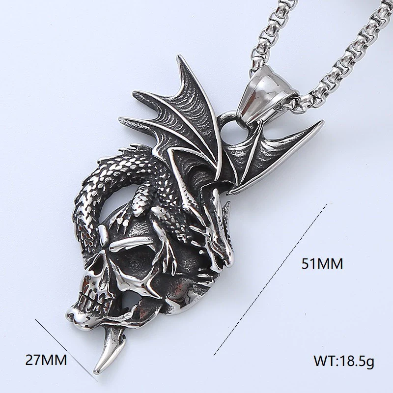 Wholesale Men's Hip Hop Stainless Steel Geometric Polished Necklace - Image 3
