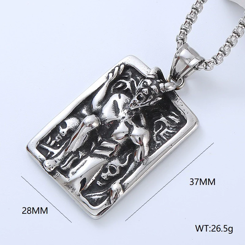 Wholesale Men's Hip Hop Stainless Steel Geometric Polished Necklace - Image 8