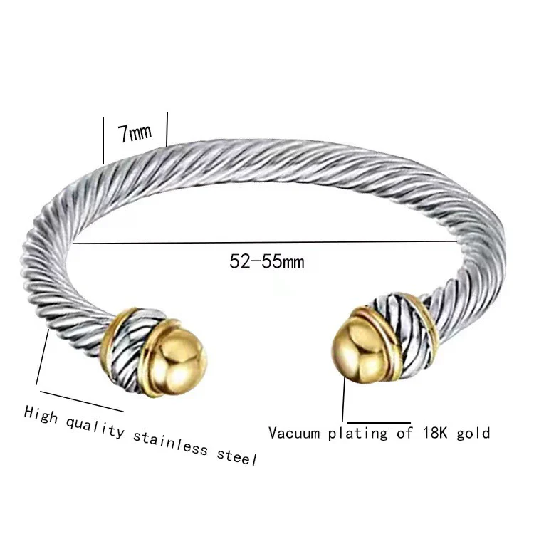 Wholesale Men's Hiphop Punk Polished Electroplated Stainless Steel Opening Bracelet Jewelry - Image 9