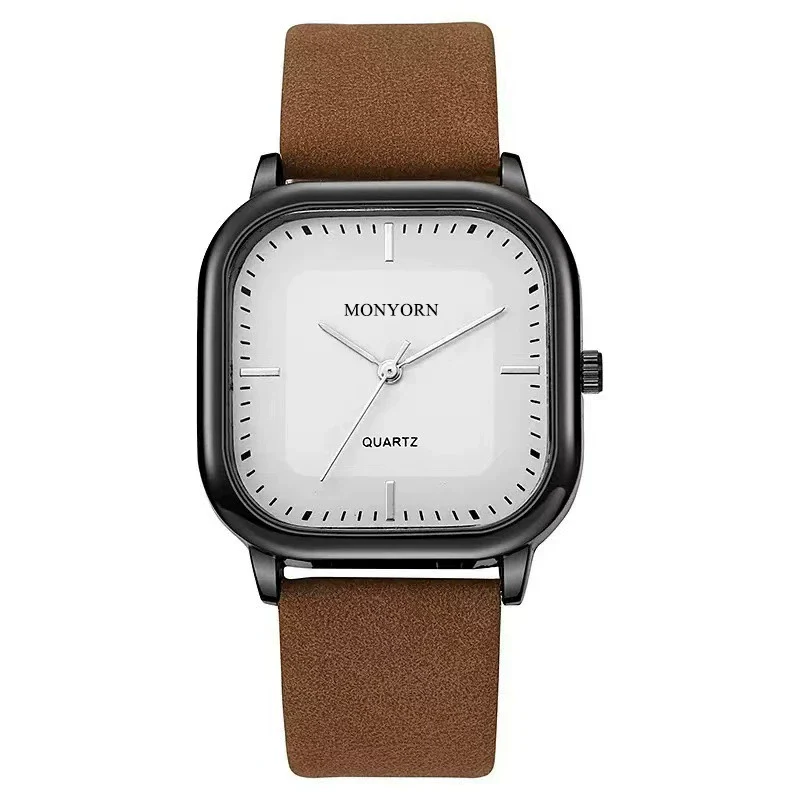 Wholesale Men's Leisure Quartz Watch With Alloy Case Imitation Leather Strap And Square Dial - Image 6