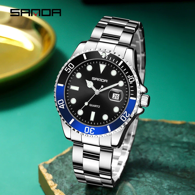 Wholesale Men's Leisure Style Round Dial Waterproof Quartz Watch With Steel Band Alloy Case And Mineral Reinforced Mirror