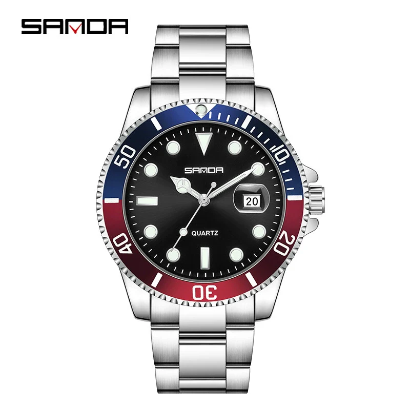 Wholesale Men's Leisure Style Round Dial Waterproof Quartz Watch With Steel Band Alloy Case And Mineral Reinforced Mirror - Image 6